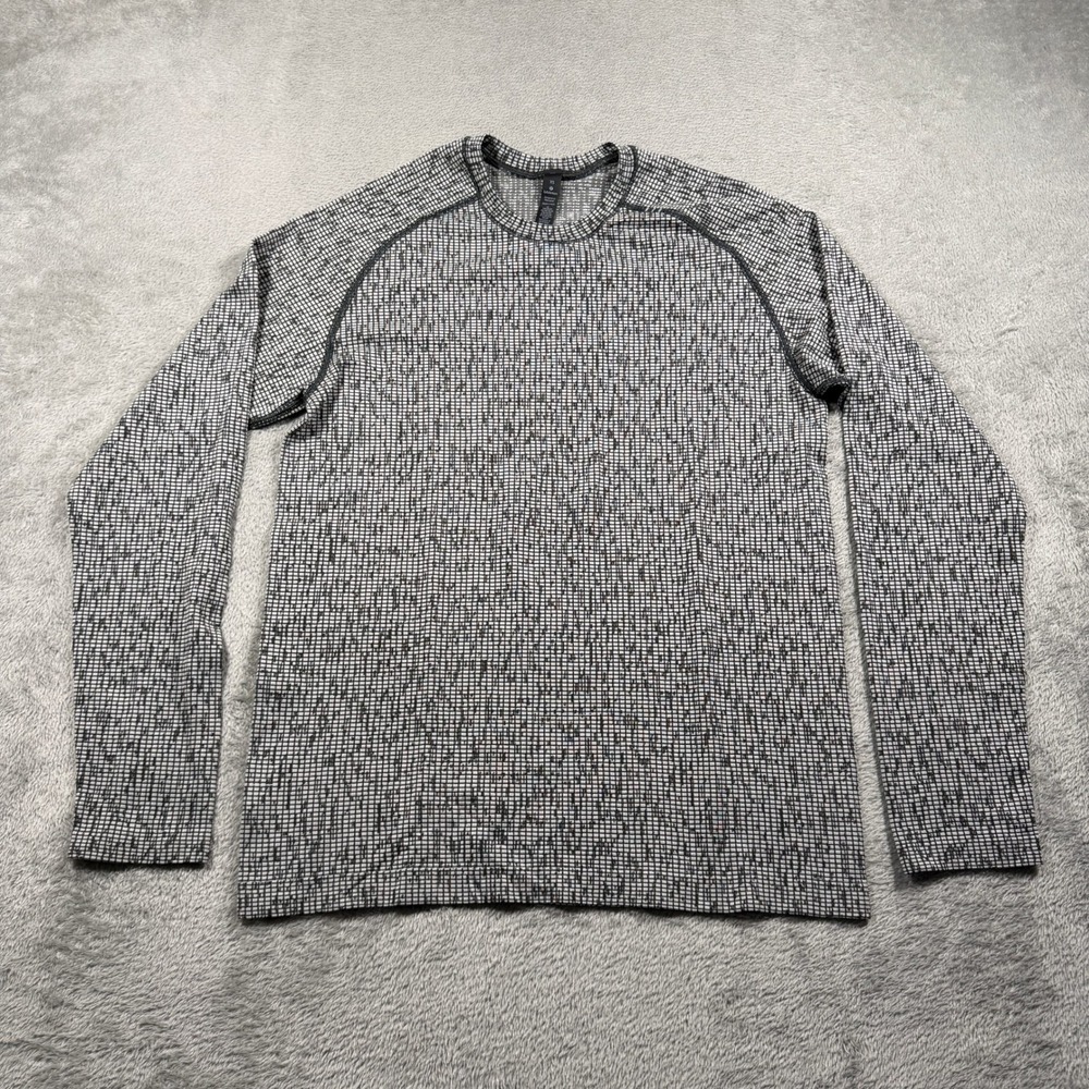 Lululemon Metal Vent Tech 2.0 Long Sleeve Shirt Mens XS Space‎ Code Gray Grid